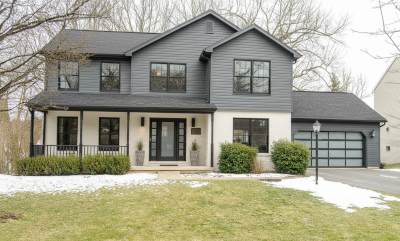 House exterior after AI facade redesign - contemporary style