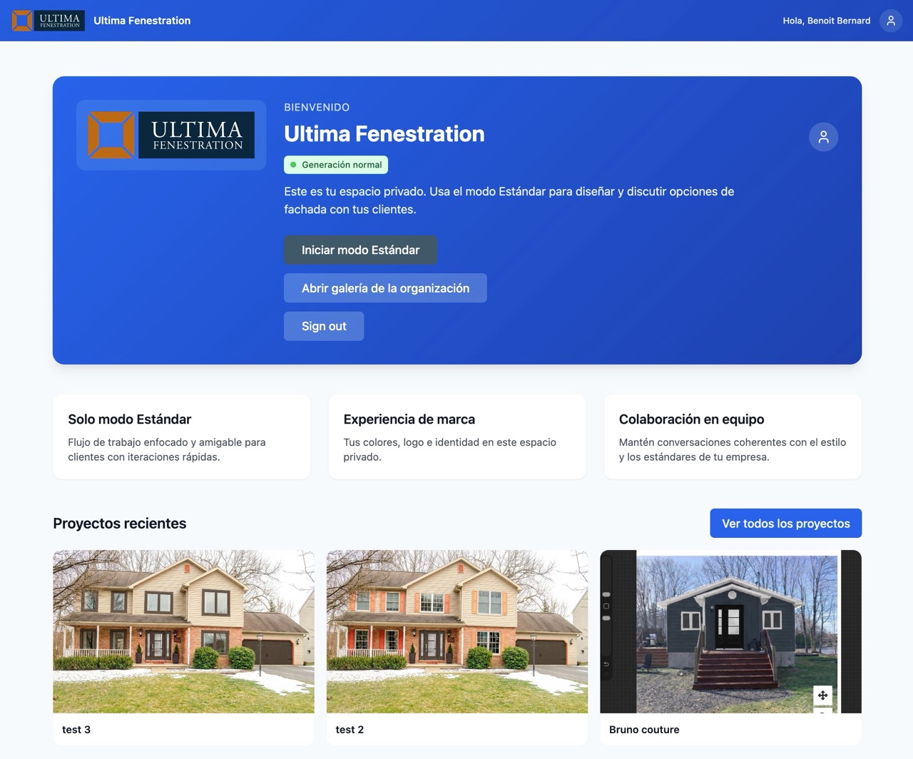 Ejemplo de espacio empresarial con marca